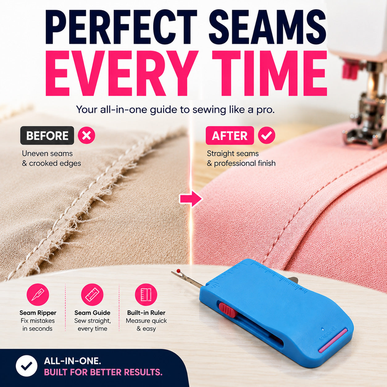 Odinl™ Multi-Functional Sewing Seam Guide & Ripper