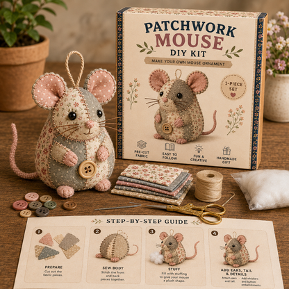 🔥2026 Hot Sale - 🐭🧵 Odinl™ Patchwork Mouse DIY Sewing Kit