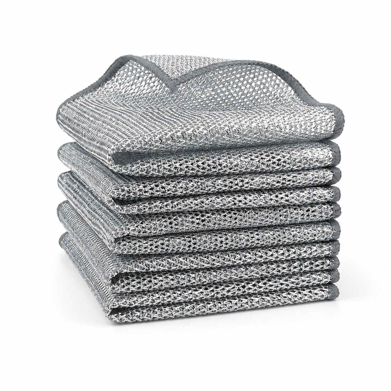 ⏳LAST DAY BUY 2 GET 1 FREE!💕Odinl™ Silver Mesh Dishcloths – Tough on Stubborn Stains, Gentle on Cookware✨