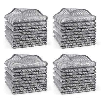 ⏳LAST DAY BUY 2 GET 1 FREE!💕Odinl™ Silver Mesh Dishcloths – Tough on Stubborn Stains, Gentle on Cookware✨