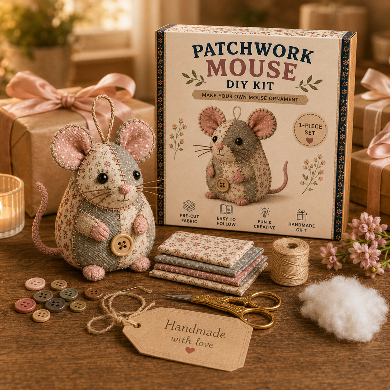 🔥2026 Hot Sale - 🐭🧵 Odinl™ Patchwork Mouse DIY Sewing Kit