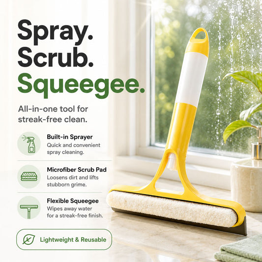 ShineMend™ BrightSwipe 3 in 1 Window Squeegee Cleaner with Spray Bottle
