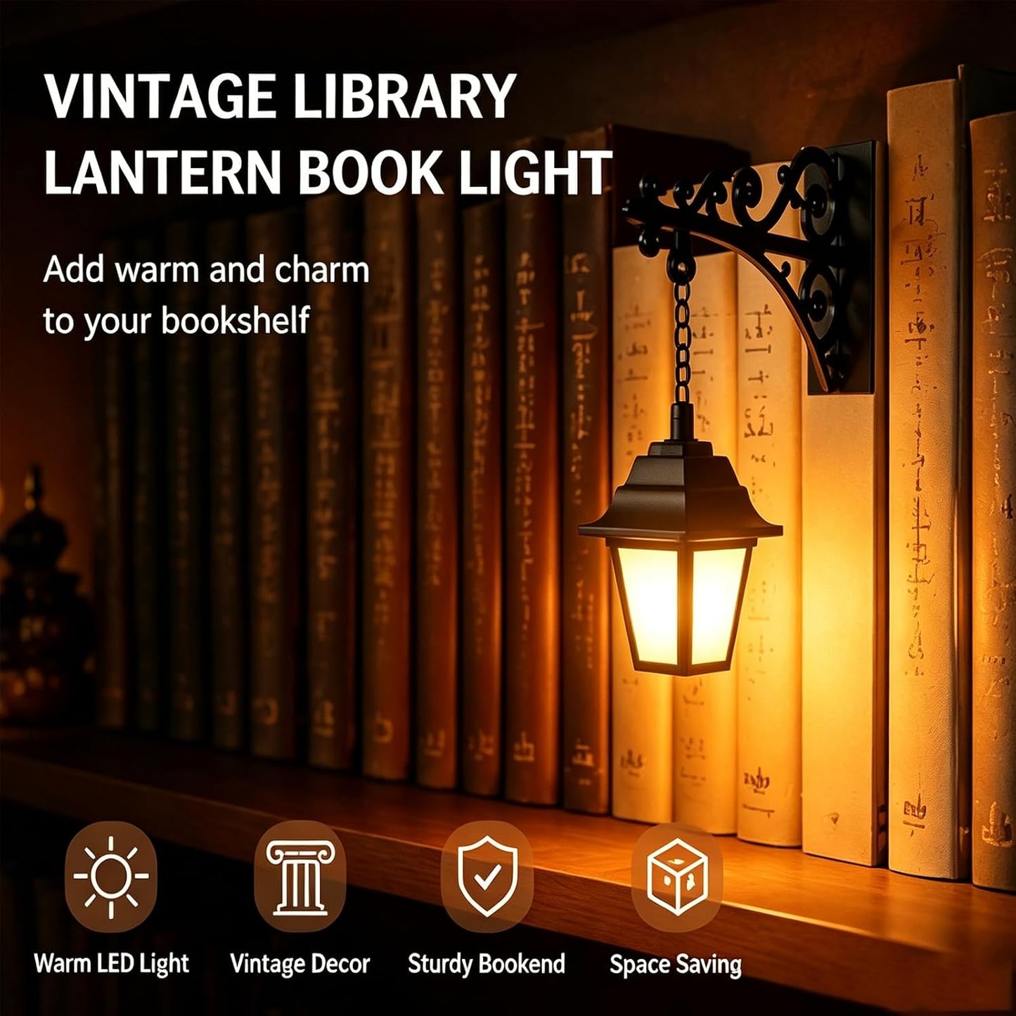 🎁 Buy 2 Get 1 Free | Vimbe™ Mini Library Lantern Bookshelf Light 📚✨
