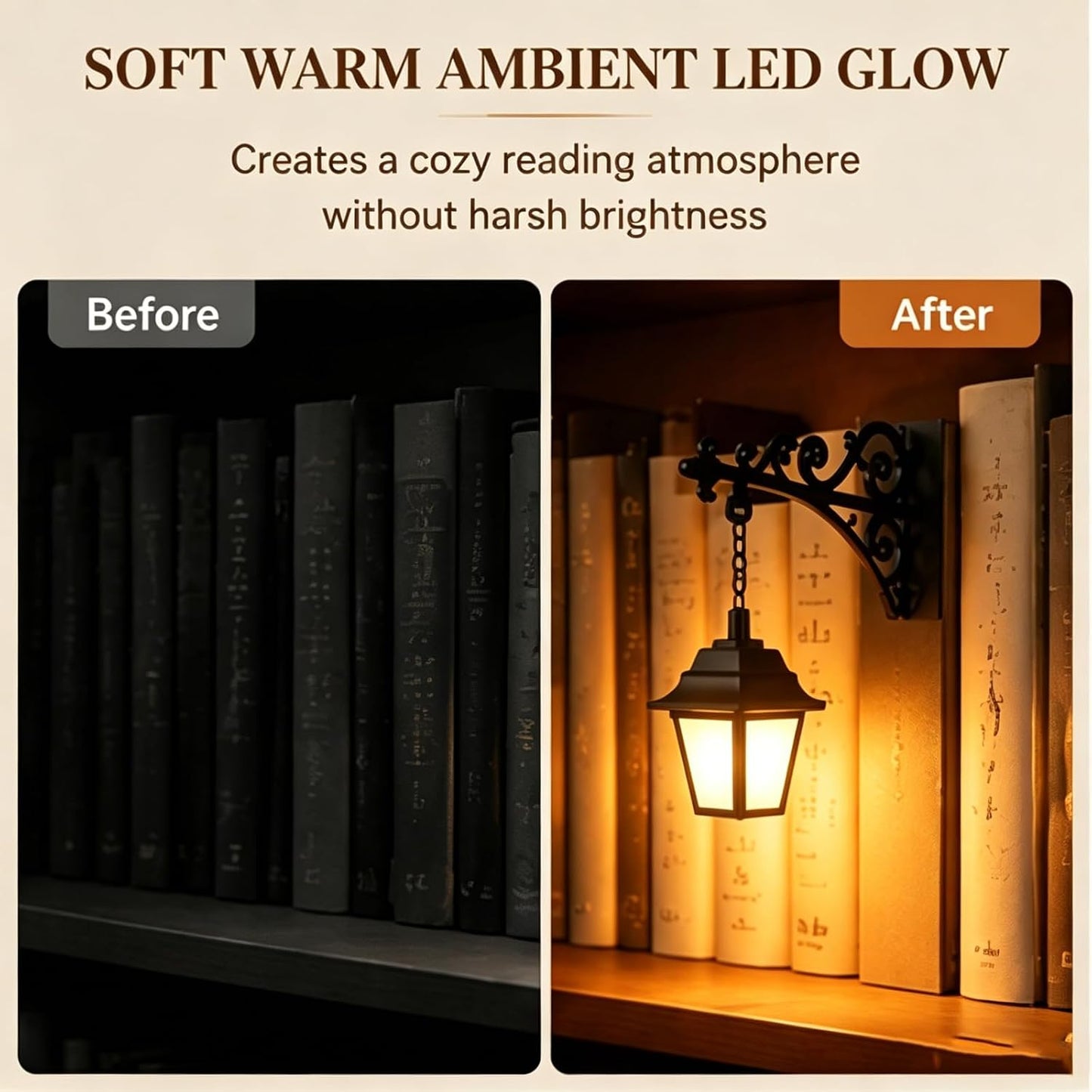 🎁 Buy 2 Get 1 Free | Vimbe™ Mini Library Lantern Bookshelf Light 📚✨