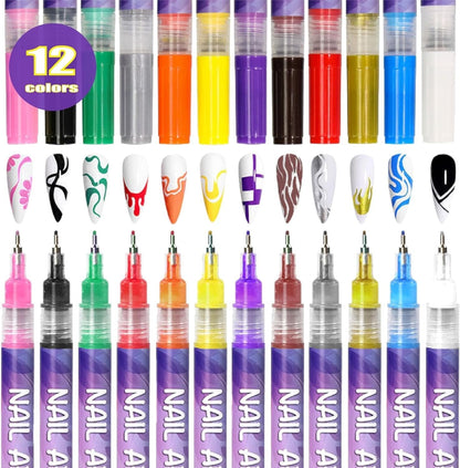Odinl™ 12 Colors Nail Art Pens Set(OFFER)
