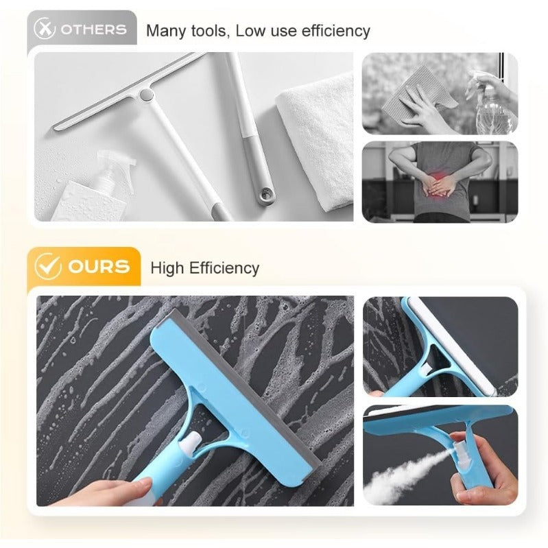 ShineMend™ BrightSwipe 3 in 1 Window Squeegee Cleaner with Spray Bottle