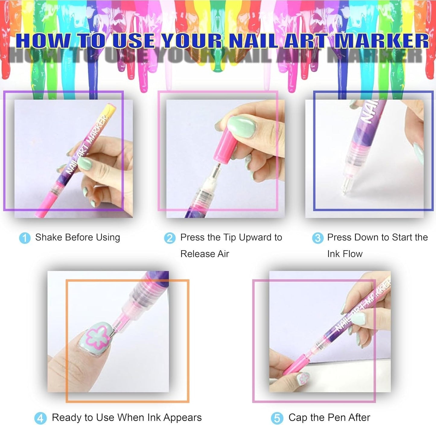 Odinl™ 12 Colors Nail Art Pens Set(OFFER)