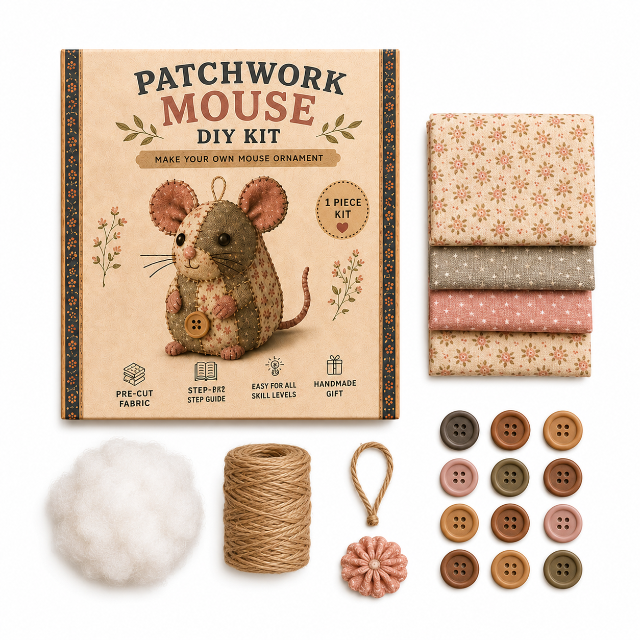🔥2026 Hot Sale - 🐭🧵 Odinl™ Patchwork Mouse DIY Sewing Kit
