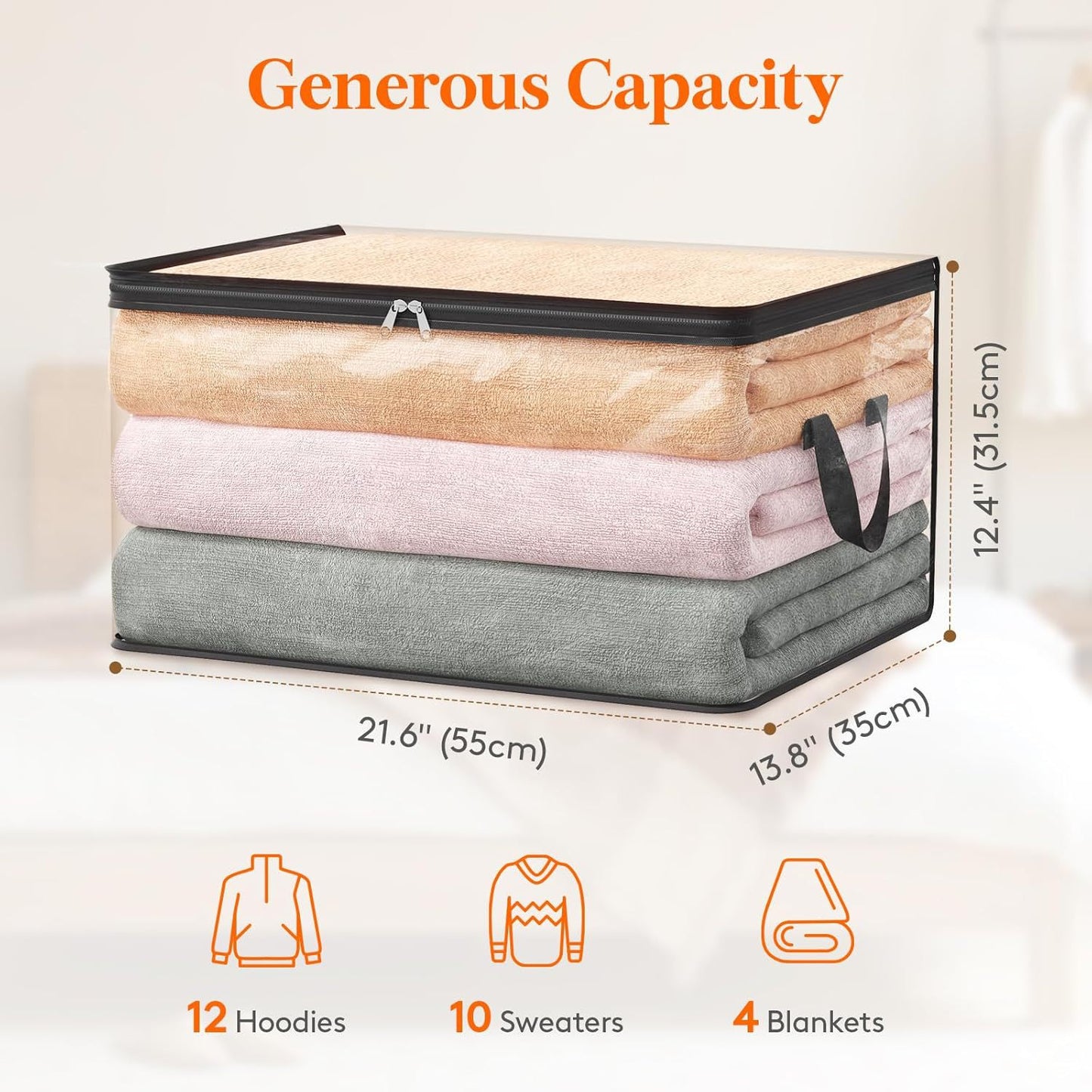 ⏳LAST DAY BUY 2 GET 1 FREE!💕Odinl™ Transparent Storage Bag – Large, Dust & Moisture-Proof with Handle✨