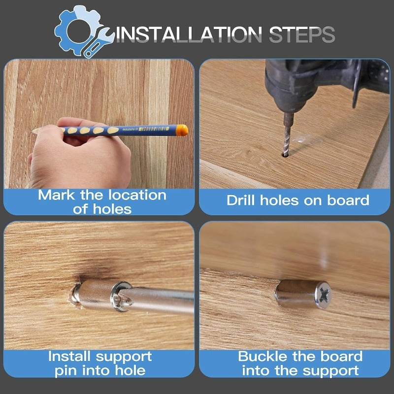 Odinl™ Metal Shelf Support Pegs for Secure Storage