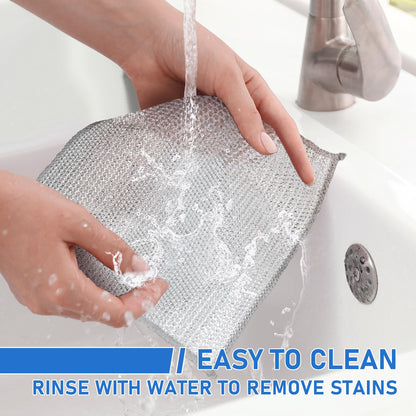 ⏳LAST DAY BUY 2 GET 1 FREE!💕Odinl™ Silver Mesh Dishcloths – Tough on Stubborn Stains, Gentle on Cookware✨