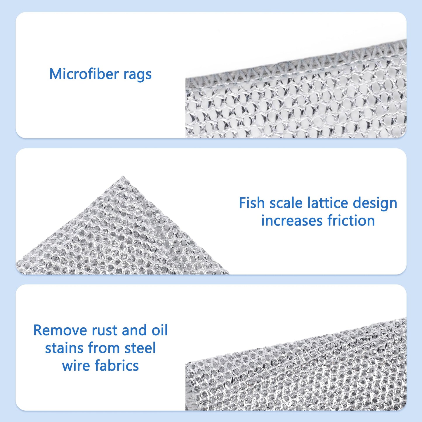 ⏳LAST DAY BUY 2 GET 1 FREE!💕Odinl™ Silver Mesh Dishcloths – Tough on Stubborn Stains, Gentle on Cookware✨