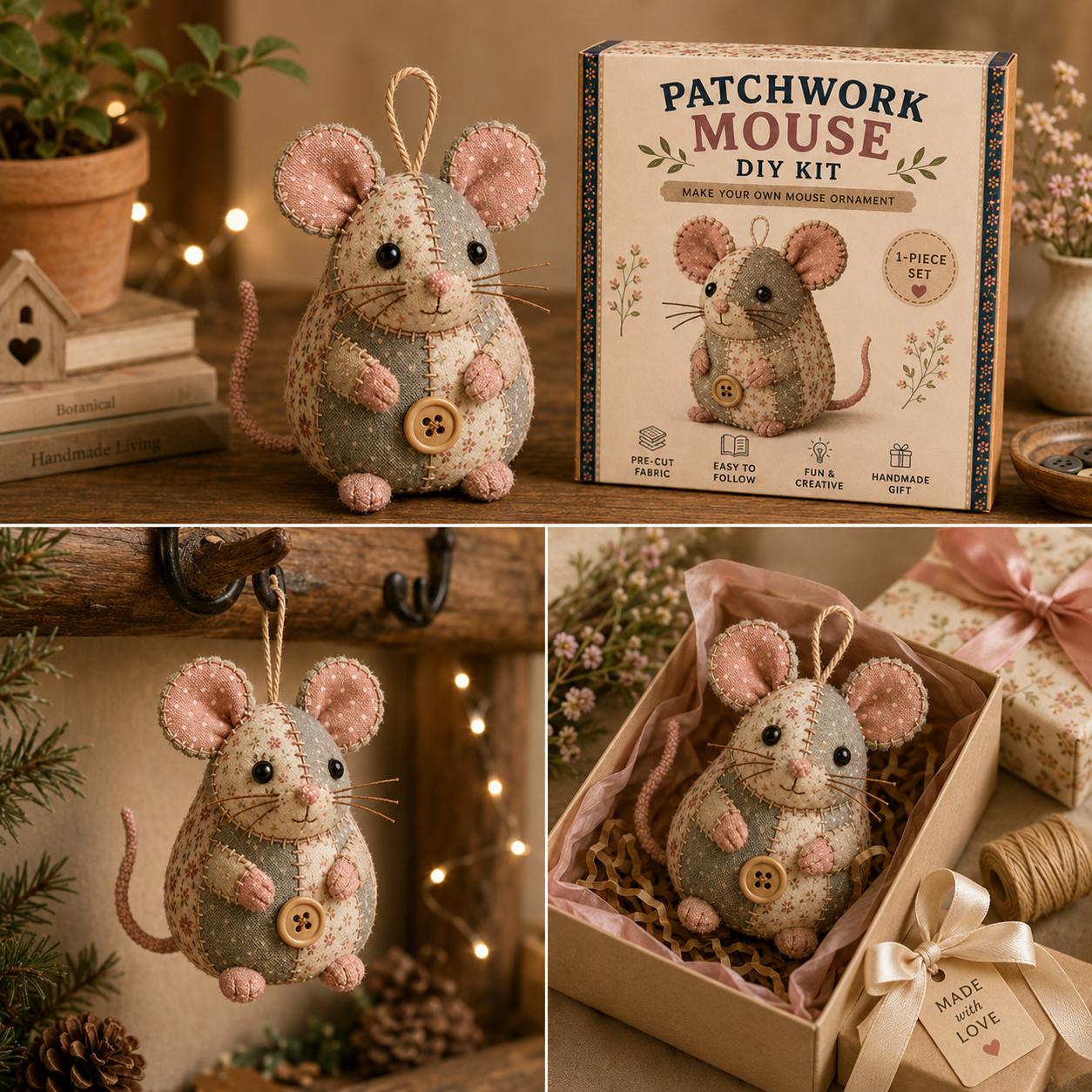 🔥2026 Hot Sale - 🐭🧵 Odinl™ Patchwork Mouse DIY Sewing Kit