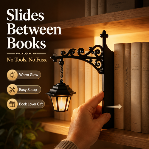 🎁 Buy 2 Get 1 Free | Vimbe™ Mini Library Lantern Bookshelf Light 📚✨