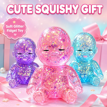 Limited-Time Cute Pick ✨👶 Mooshie Glitter Baby Squishy Sensory Toy