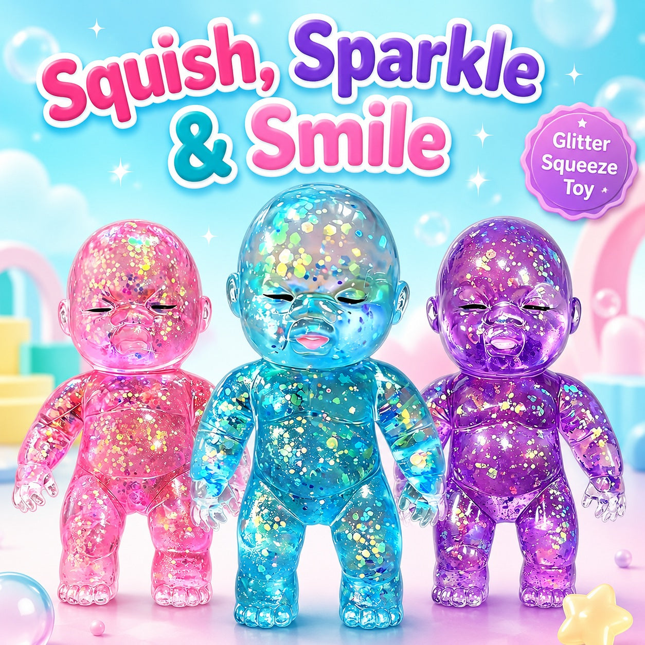 Limited-Time Cute Pick ✨👶 Mooshie Glitter Baby Squishy Sensory Toy（offer）
